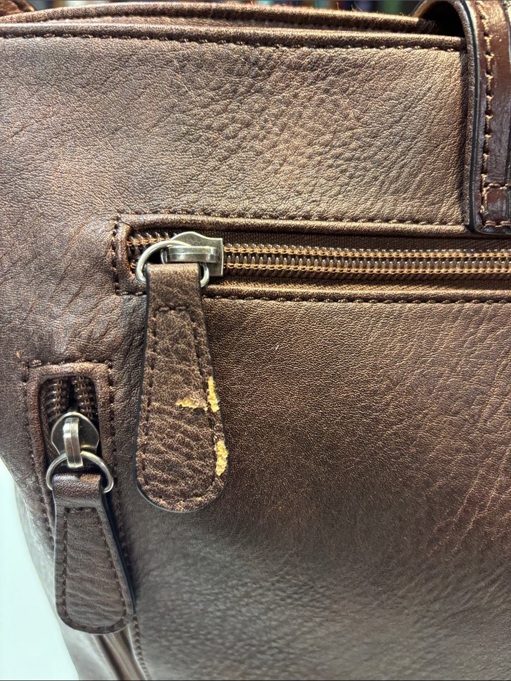 Multicolor Striped Canvas Concealed Carry Tote with Turquoise Accent - Picture 3 of 8
